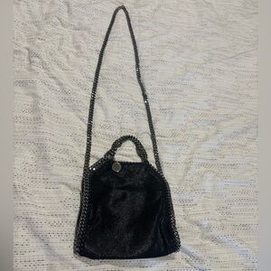 Stella McCartney Black Crossbody Bag with Chain Detail